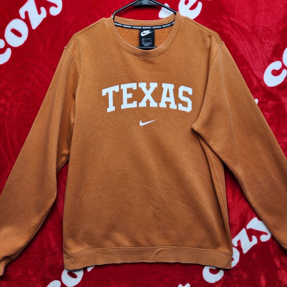Nike Texas Longhorns Sweatshirt Mens Large Brown Crewneck Fleece NCAA Pullover